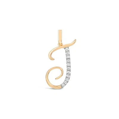 Kajal Naina Women's Gold Cursive Letter Pendant - J