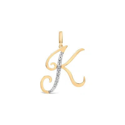 Kajal Naina Women's Gold Cursive Letter Pendant - K