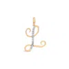 Kajal Naina Women's Gold Cursive Letter Pendant - L In Gold