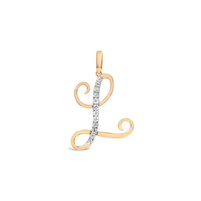 Kajal Naina Women's Gold Cursive Letter Pendant - L