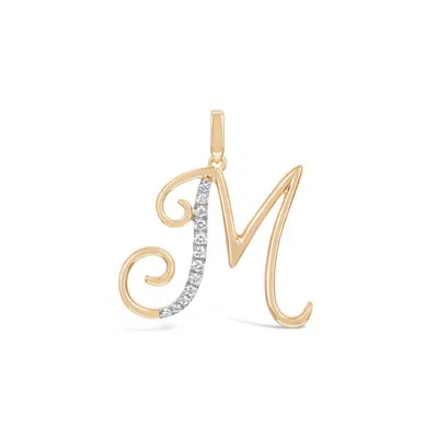 Kajal Naina Women's Gold Cursive Letter Pendant - M
