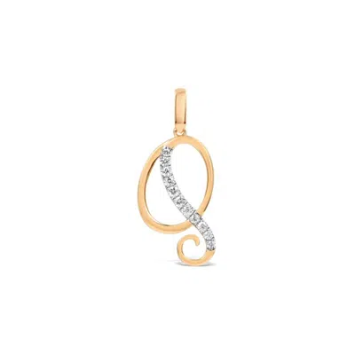 Kajal Naina Women's Gold Cursive Letter Pendant - Q