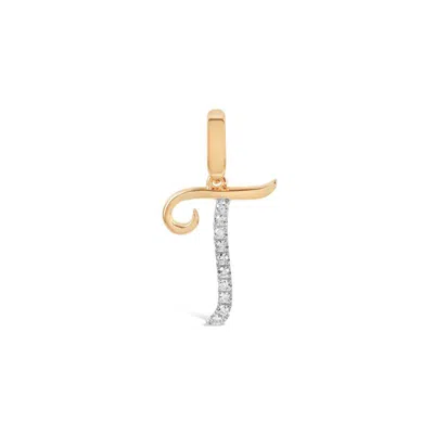 Kajal Naina Women's Gold Cursive Letter Pendant - T