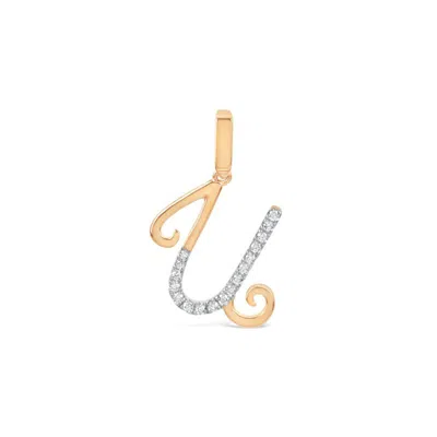 Kajal Naina Women's Gold Cursive Letter Pendant - U