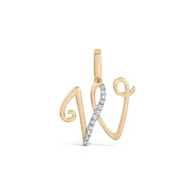Kajal Naina Women's Gold Cursive Letter Pendant - W
