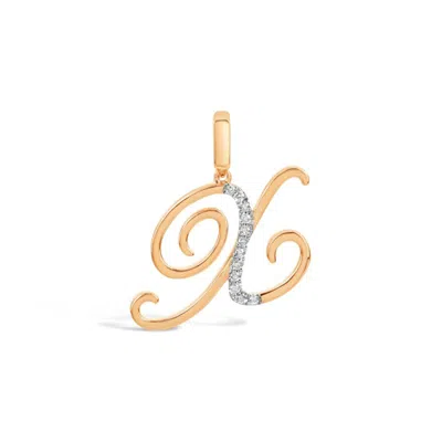 Kajal Naina Women's Gold Cursive Letter Pendant - X