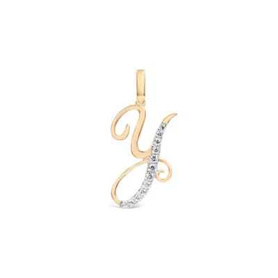 Kajal Naina Women's Gold Cursive Letter Pendant - Y