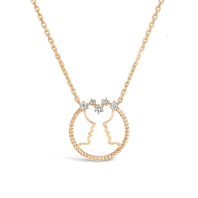 Kajal Naina Women's Gold Gemini Zodiac Necklace