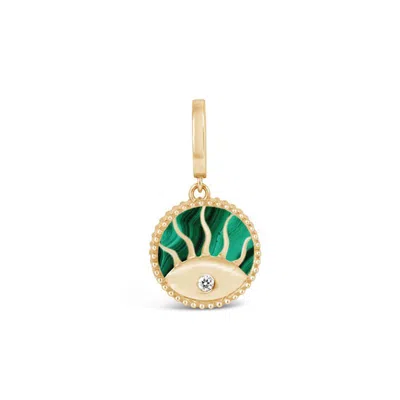 Kajal Naina Women's Gold / Green Sun Charm In Multi
