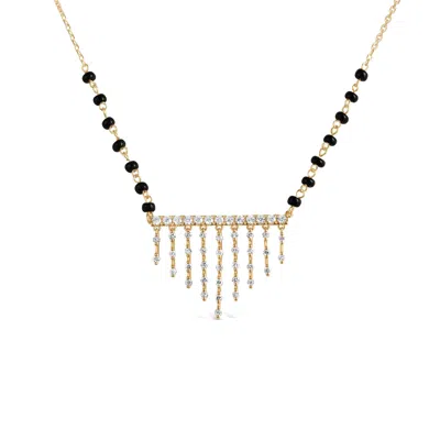 Kajal Naina Women's Gold Jharana Full Diamond Mangalsutra