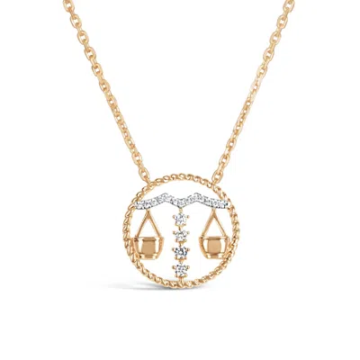 Kajal Naina Women's Gold Libra Zodiac Necklace