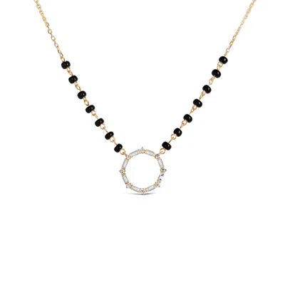 Kajal Naina Women's Gold Purnima Diamond Mangalsutra