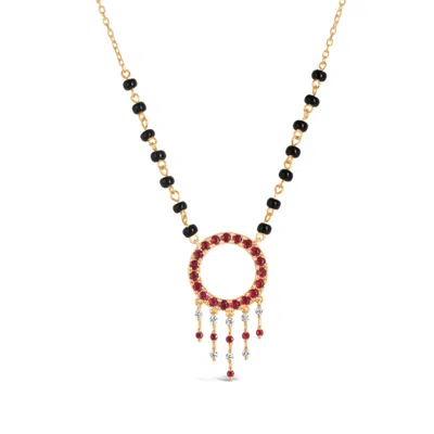 Kajal Naina Women's Gold / Red Mohini Ruby & Diamond Mangalsutra In Multi