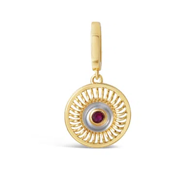 Kajal Naina Women's Gold / Red Round Evil Eye Charm In Multi