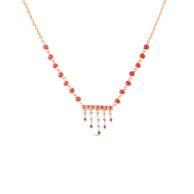 Kajal Naina Women's Gold / Red Sanu Jharana Mangalsutra - Ruby With Red Beads In Multi