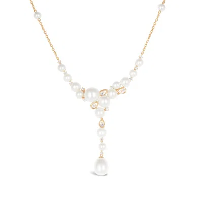 Kajal Naina Women's Gold / White Bubbles Pearl & Diamond Necklace
