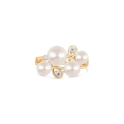 Kajal Naina Women's Gold / White Bubbles Pearl & Diamond Ring