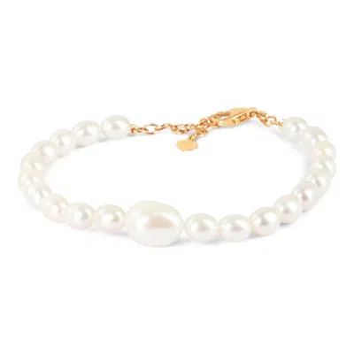 Kajal Naina Women's Gold / White Mila Pearl Bracelet In Multi