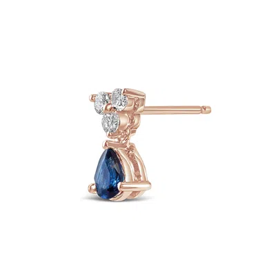 Kajal Naina Women's Orange Blue Sapphire With Diamond Single Dangler