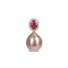 Kajal Naina Women's Red Kelly Ruby Edison Pearl Pendant