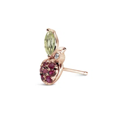 Kajal Naina Women's Rose Gold Apple Single Stud