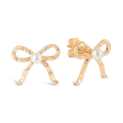 Kajal Naina Women's Yellow Blushing Bow Earrings - Gold
