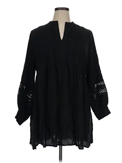 Pre-owned Kaktus 3/4 Sleeve Blouse In Black