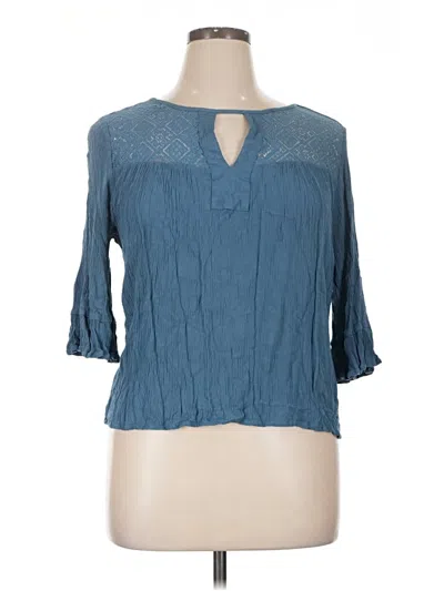 Pre-owned Kaktus 3/4 Sleeve Blouse In Blue