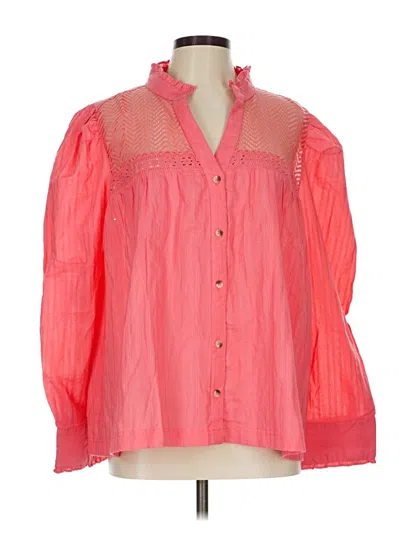 Pre-owned Kaktus 3/4 Sleeve Blouse In Pink