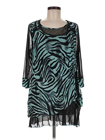 Pre-owned Kaktus 3/4 Sleeve Blouse In Teal