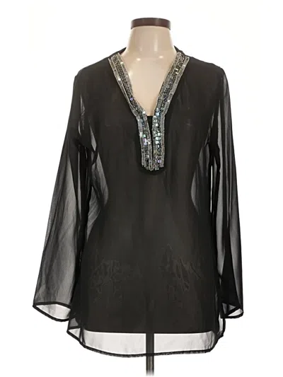Pre-owned Kaktus Long Sleeve Blouse In Black