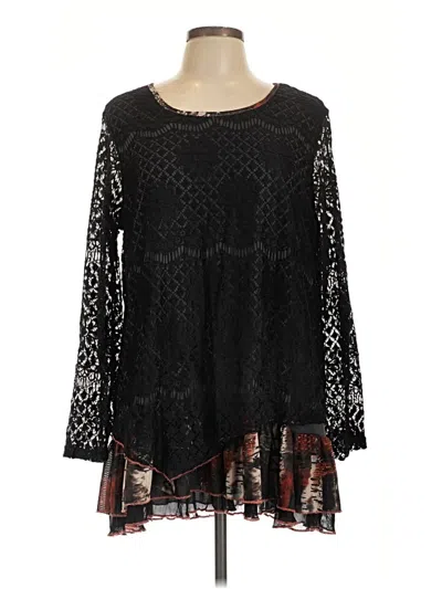 Pre-owned Kaktus Long Sleeve Blouse In Black