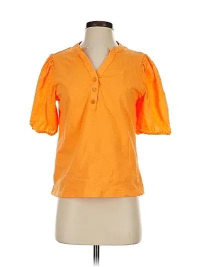 Pre-owned Kaktus Short Sleeve Blouse In Orange