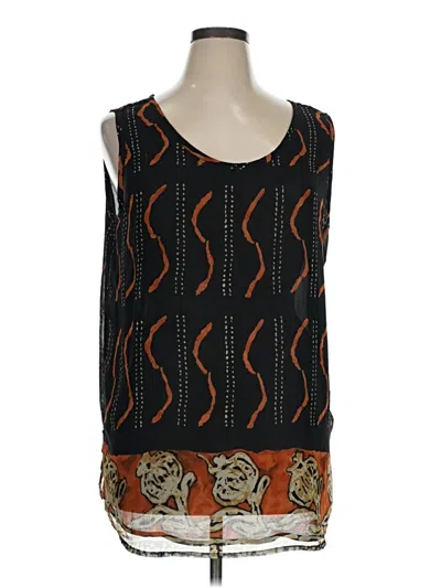 Pre-owned Kaktus Sleeveless Top Black Scoop Neck Tops