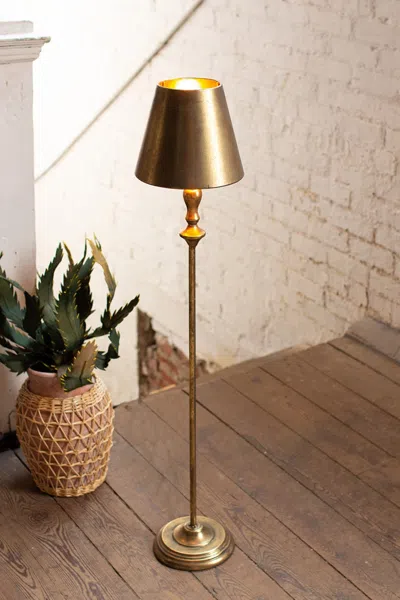 Kalalou Antique Gold Table Lamp With Metal Shade