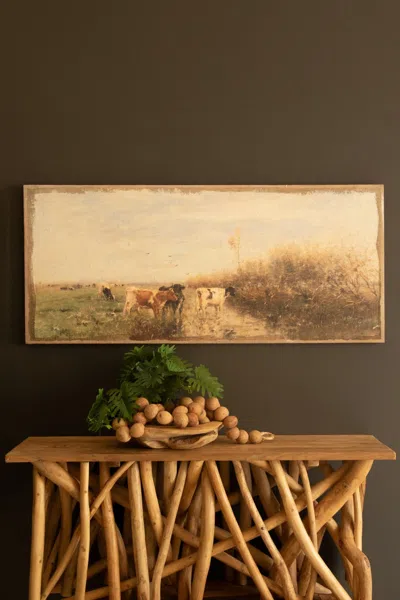 Kalalou Canvas Paint Over Print Cows