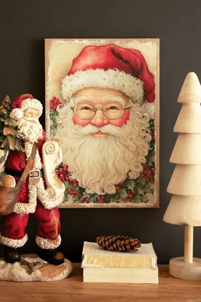 Kalalou Canvas Paint Over Print Santa