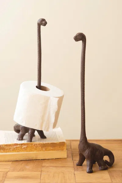 Kalalou Cast Iron Dinosaur Paper Towel Holder