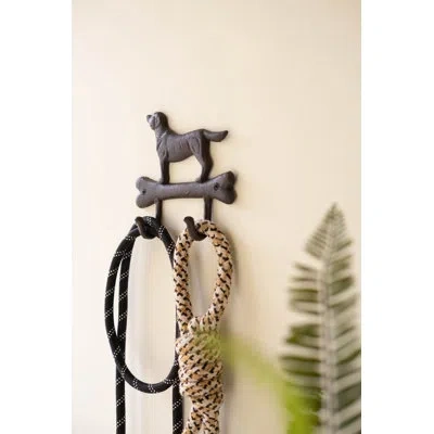 Kalalou Cast Iron Dog Wall Hook – 7.5"l Brown Sturdy Pet & Entryway Decor