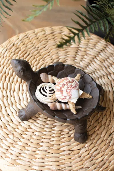 Kalalou Cast Iron Turtle Dish In Brown