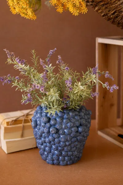 Kalalou Ceramic Blueberry Vase