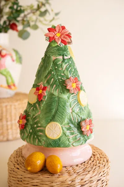 Kalalou Ceramic Christmas Tree With Lemons In Multi