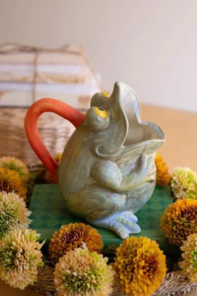 Kalalou Ceramic Frog Pitcher Vase