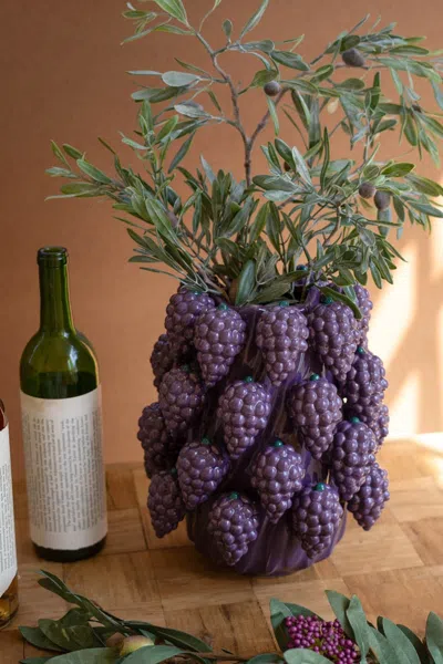 Kalalou Ceramic Grapes Vase