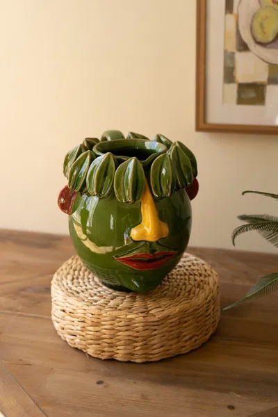 Kalalou Ceramic Head Planter - Starfruit