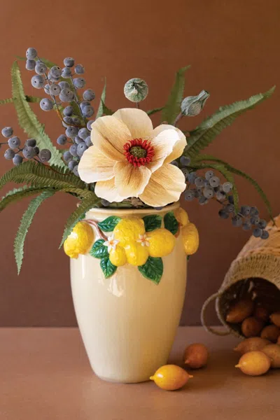 Kalalou Ceramic Lemons Vase In Multi