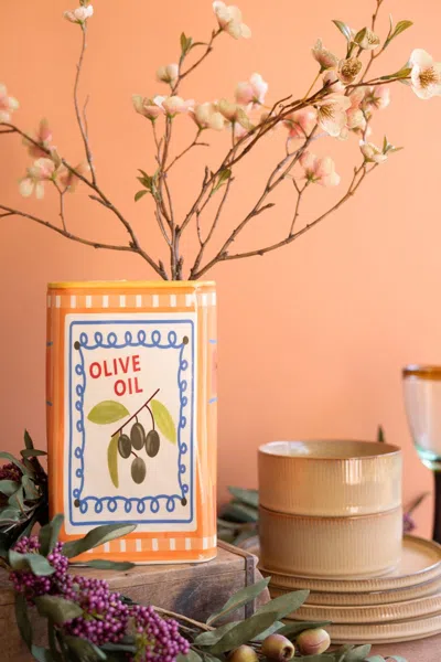 Kalalou Ceramic Olive Oil Vase In Brown