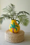 Kalalou Ceramic Palm Tree Vase With Handle