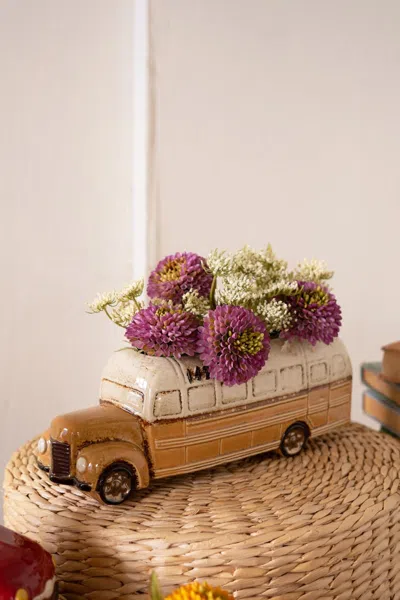 Kalalou Ceramic School Bus Planter