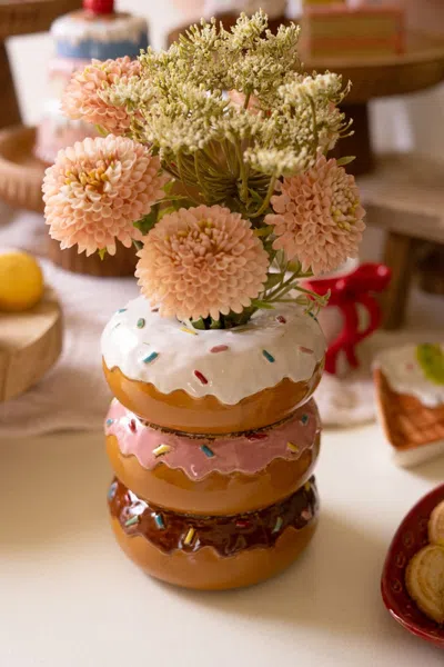 Kalalou Ceramic Stacked Donut Vase
